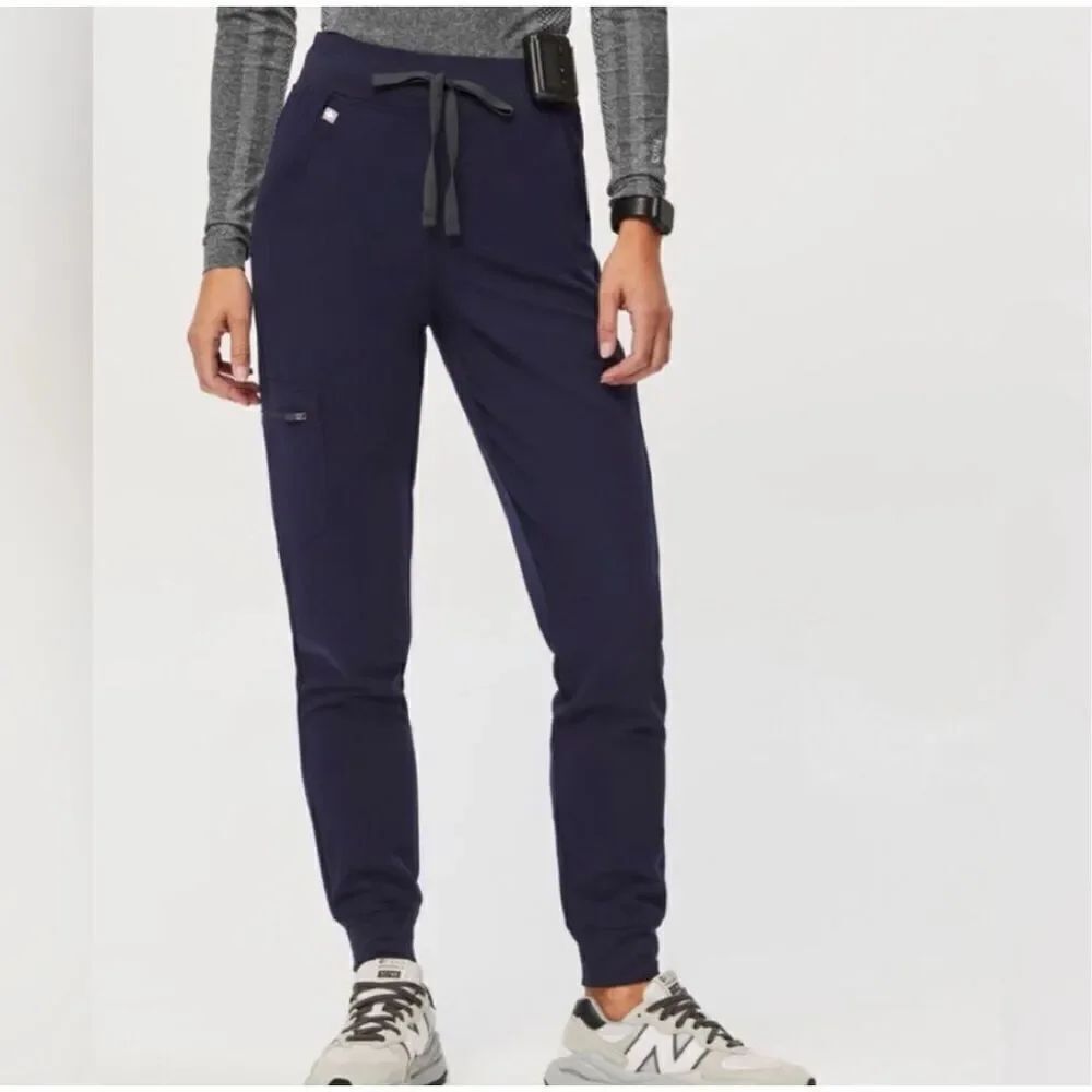 Figs Zamora Jogger Pants Navy Blue High Waisted Scrubs, Women’s M